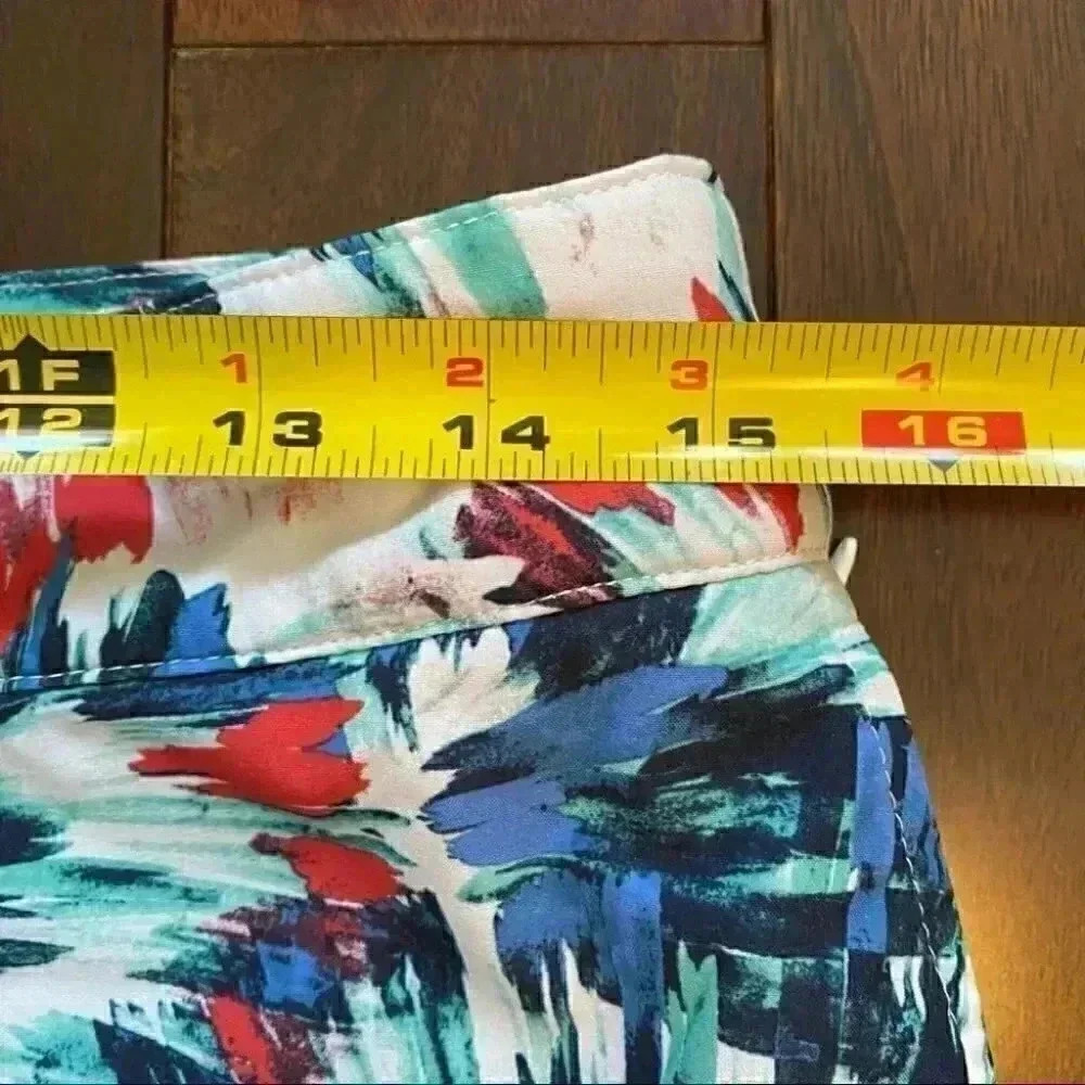 IZOD Golf Skirt Tennis Skort Short White Blue Red Floral Print Size 2 - Picture 11 of 16